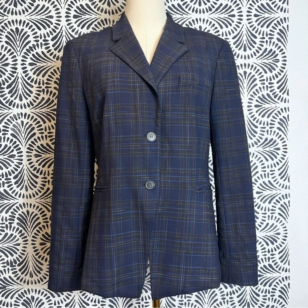 MM. Lafleur Plaid Virgin Wool Blend Business Blazer - Picture 1 of 16